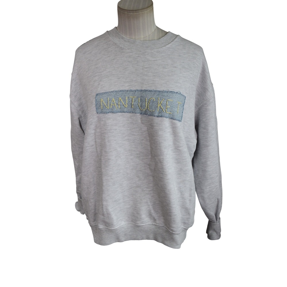 Unemployed Denim Sweatshirt Medium Gray Nantucket Patch Crewneck Women